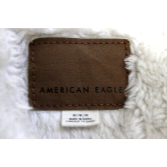 American Eagle Outfitters Women Jacket Boyfriend Trucker Lined Denim Blue Sz M - Picture 2 of 14